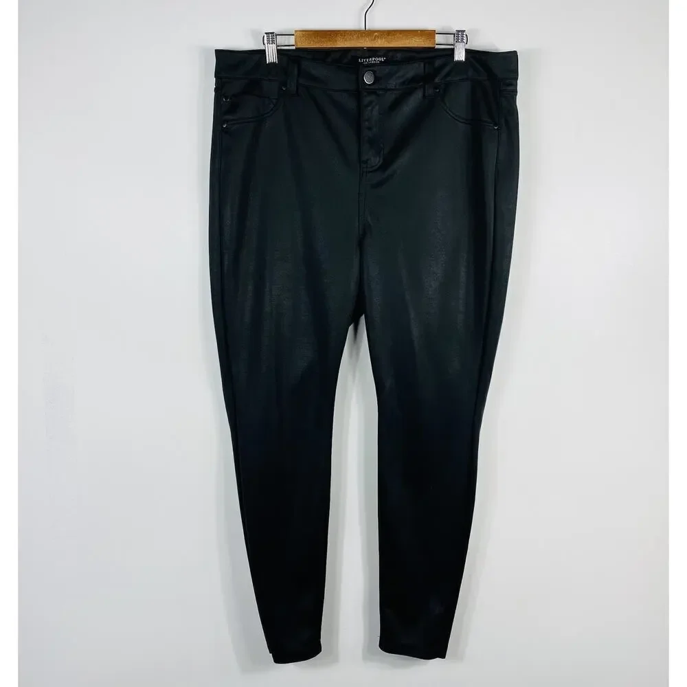 Liverpool Los Angeles Size 20 Madonna High Rise Coated Skinny Leggings Pants